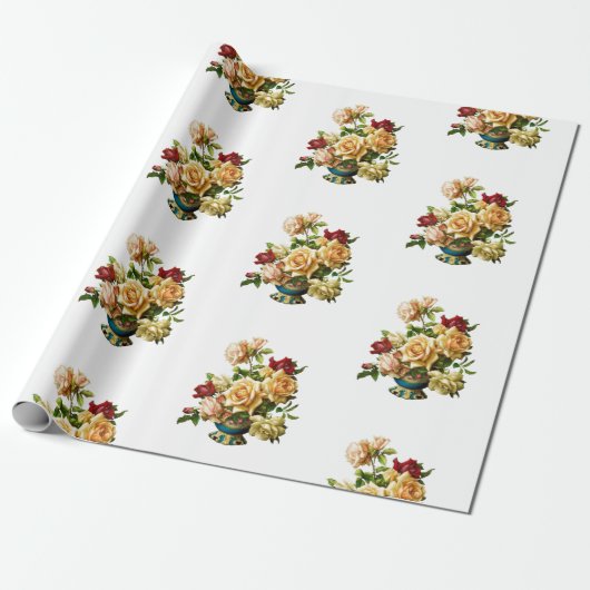 Rose Bouquet Pattern  Elegant Cadeaupapier (Uitgerold)