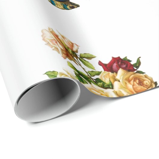 Rose Bouquet Pattern Elegant Cadeaupapier (Rol Hoek)