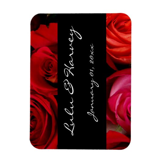 Rose Bouquet Personal Wedding Magneet (Verticaal)
