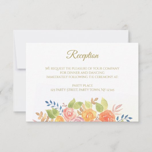 Rose Bouquet Reception Kaart (Voorkant)