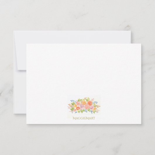 Rose Bouquet Reception Kaart (Achterkant)