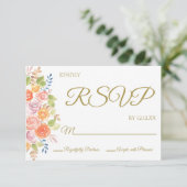 Rose Bouquet RSVP-kaart RSVP Kaartje (Staand voorkant)