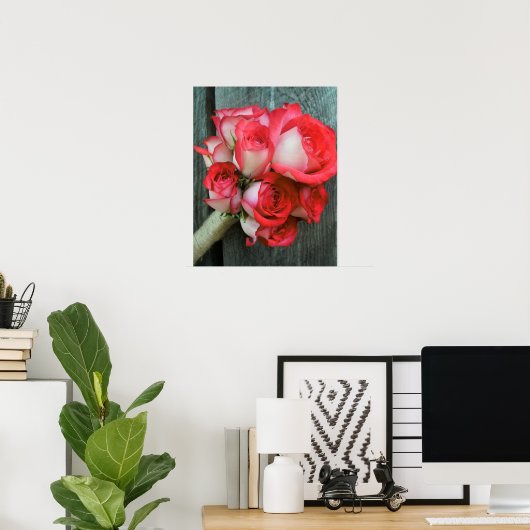 Rose Bouquet | Rustisch Poster van Barn Wood (Thuiskantoor)