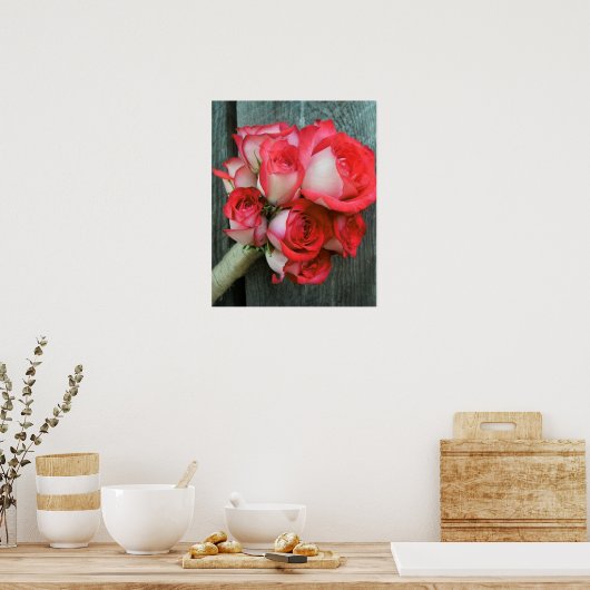 Rose Bouquet | Rustisch Poster van Barn Wood (Keuken)