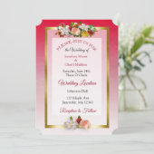  Rose Bouquet Thleding Wedding Invites Kaart (Staand voorkant)