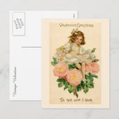 Rose Bouquet Valentijn Feestdagenkaart (Voorkant / Achterkant)