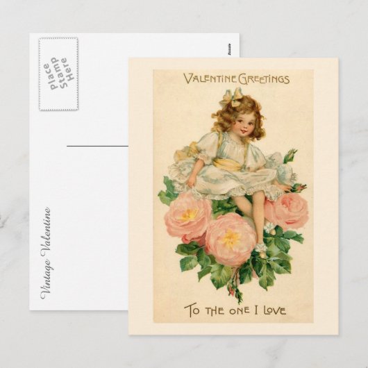 Rose Bouquet Valentijn Feestdagenkaart (Voorkant / Achterkant)