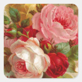  Rose Bouquet Vierkante Sticker (Voorkant)