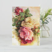  Rose Bouquet Wedding Invitation Kaart (Staand voorkant)