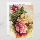  Rose Bouquet Wedding Invitation Kaart (Voorkant / Achterkant)