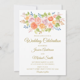 Rose Bouquet Wedding Kaart