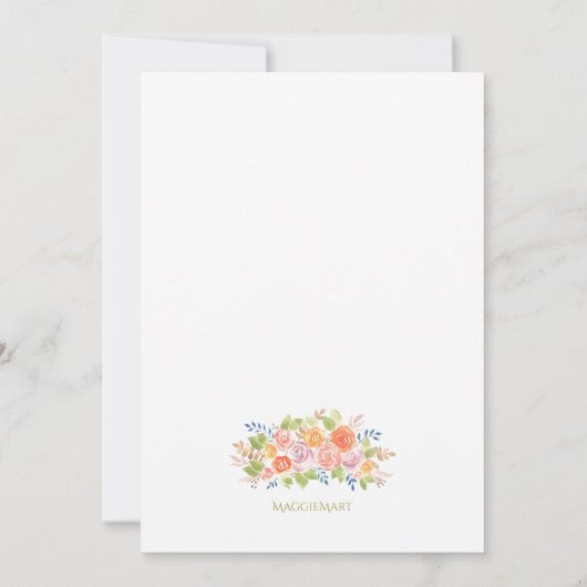 Rose Bouquet Wedding Kaart (Achterkant)