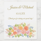 Rose Bouquet Wine Label Wijn Etiket (Enkel label)