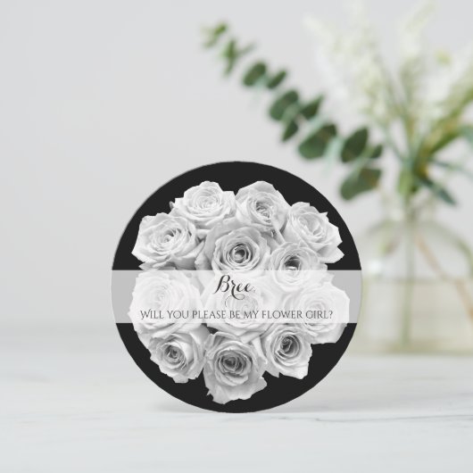 Rose Bouquet zal je mijn Bloemenmeisje-gedicht zij Kaart (Staand voorkant)