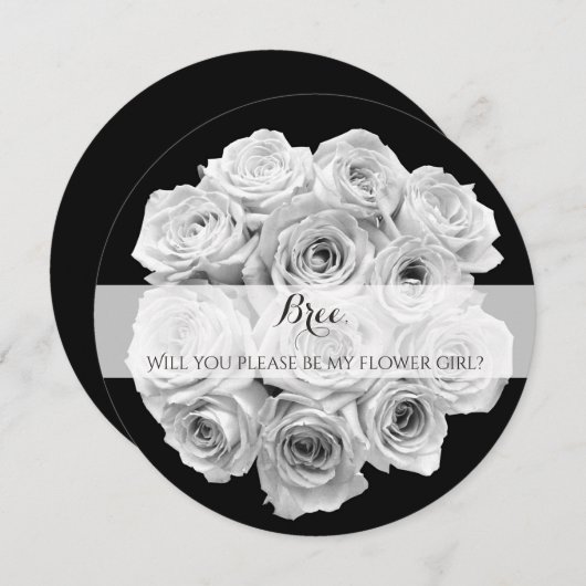 Rose Bouquet zal je mijn Bloemenmeisje-gedicht zij Kaart (Voorkant / Achterkant)