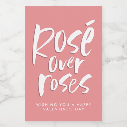 Rosé boven rozen gedurfde moderne Valentijn Galent Wijn Etiket (Enkel label)
