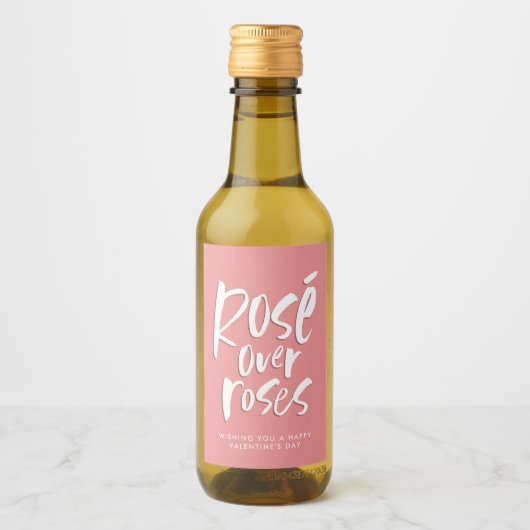 Rosé boven rozen gedurfde moderne Valentijn Galent Wijn Etiket (Voorkant)