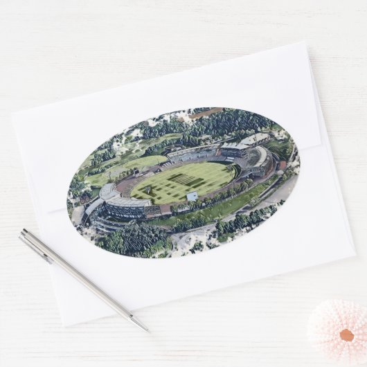 Rose Bowl Southampton Cricket Ground Artistic Ovale Sticker (Envelop)