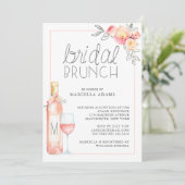 Rosé Bruidsbrunch Kaart (Staand voorkant)