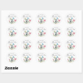 Rose & Butterfly Bruidsfeest | Theevisite met bloe Ronde Sticker (Vel)