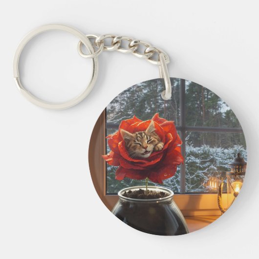 Rose Cat Dream  Sleutelhanger (Voorkant)