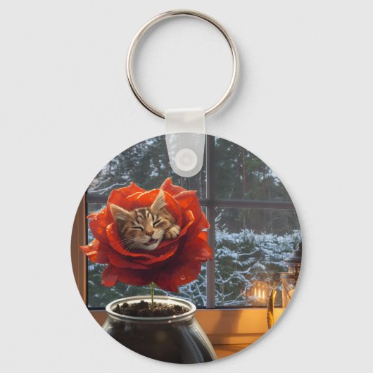 Rose Cat Dream Sleutelhanger (Achterkant)