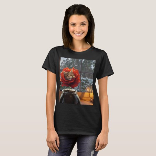 Rose Cat Dream  T-shirt (Voorkant volledig)