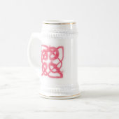 ROSE CELTIC KNOT Wit & Goud Stein Bierpul (Voorkant links)
