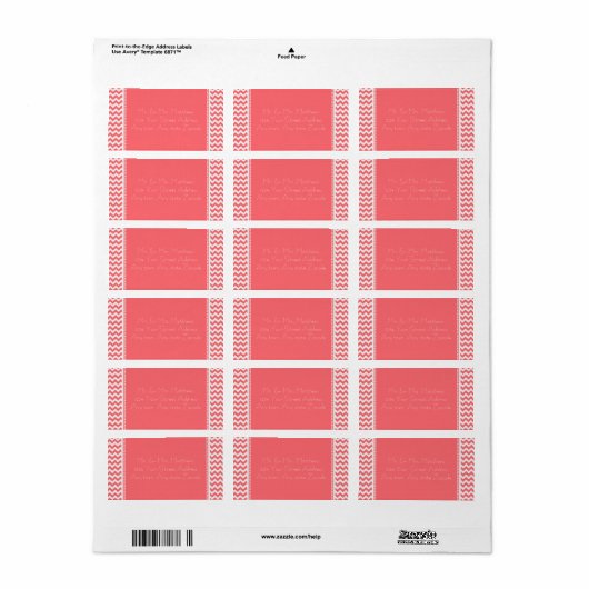 Rose Chevron Etiket (Full Sheet)