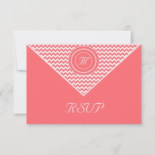 Rose Chevron RSVP Kaartje (Voorkant)
