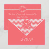 Rose Chevron RSVP Kaartje (Voorkant / Achterkant)