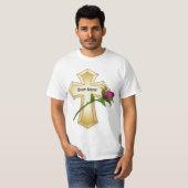 Rose Christelijk Kruis T-Shirt (Voorkant volledig)