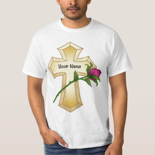 Rose Christelijk Kruis T-Shirt (Voorkant)