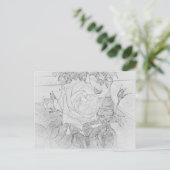 Rose Coloring Sheet Postcard Briefkaart (Staand voorkant)