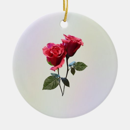 Rose Couple Keramisch Ornament (Voorkant)