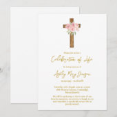 Rose Cross Celebration of Life Funeral Kaart (Voorkant / Achterkant)
