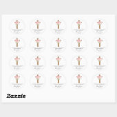 Rose Cross Memorial Funeral Seed Packet Ronde Sticker (Vel)