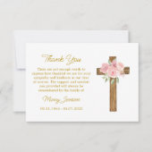 Rose Cross Sympathy Thank You Card Bedankkaart (Voorkant)
