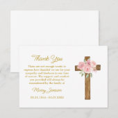 Rose Cross Sympathy Thank You Card Bedankkaart (Voorkant / Achterkant)