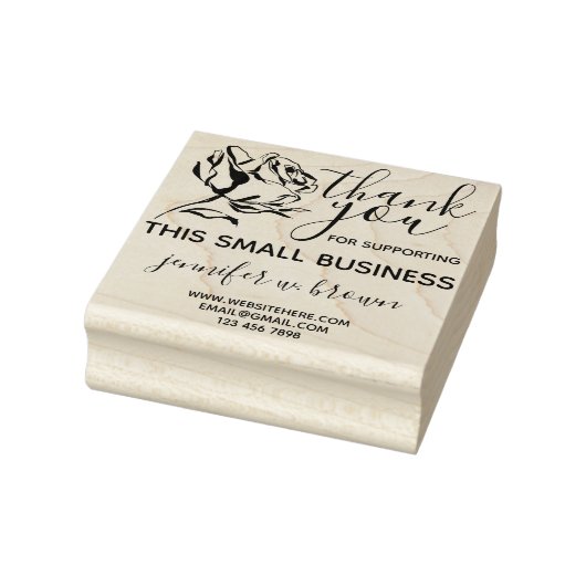 Rose Dank je voor het steunen van kleine bedrijven Rubberstempel (Stempel)