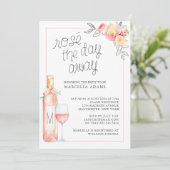 Rosé de dag weg Bruidsbrunch Kaart (Staand voorkant)