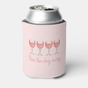 Rosé de dag weg van roze rozen glazen wijn blikjeskoeler