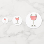 Rosé de dag weg van roze rozen glazen wijn confetti (Voorkanten)