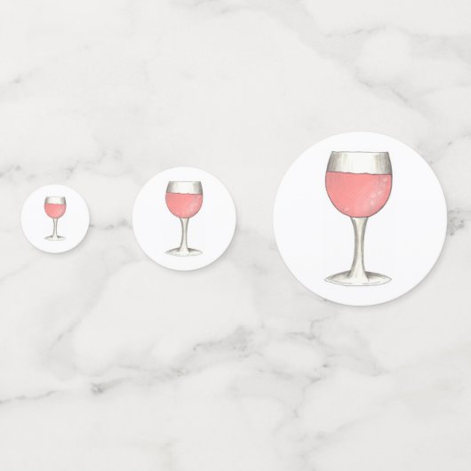 Rosé de dag weg van roze rozen glazen wijn confetti (Voorkanten)