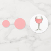 Rosé de dag weg van roze rozen glazen wijn confetti (Achterkanten)