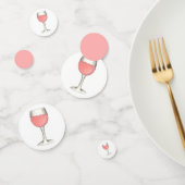 Rosé de dag weg van roze rozen glazen wijn confetti (Groep)