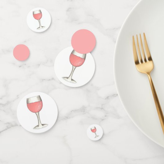 Rosé de dag weg van roze rozen glazen wijn confetti (Groep)