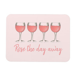 Rosé de dag weg van roze rozen glazen wijn magneet