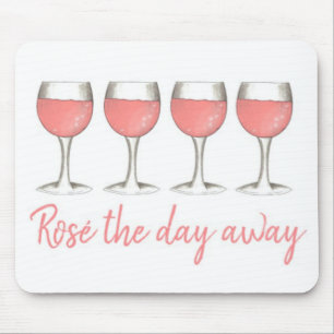Rosé de dag weg van roze rozen glazen wijn muismat