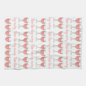 Rosé de dag weg van roze rozen glazen wijn theedoek (Horizontaal)